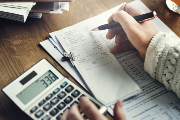 calculation financial budget count tax vat wage concept
