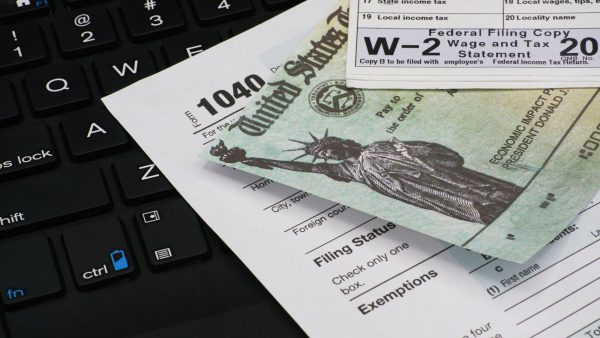 us irs internal revenue service income tax filing form 1040 with supporting documents.