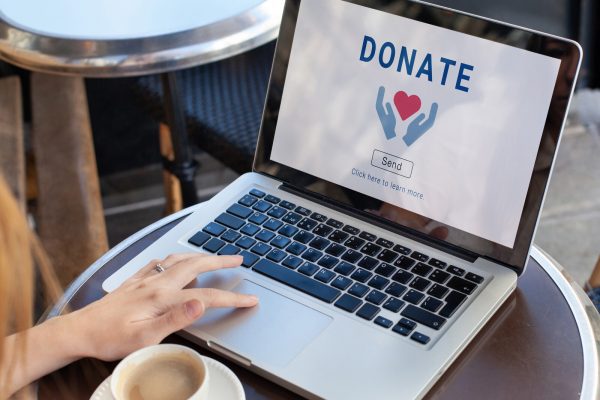 donate to charity, donation concept. give help by sending money to non profit and charity organizations.