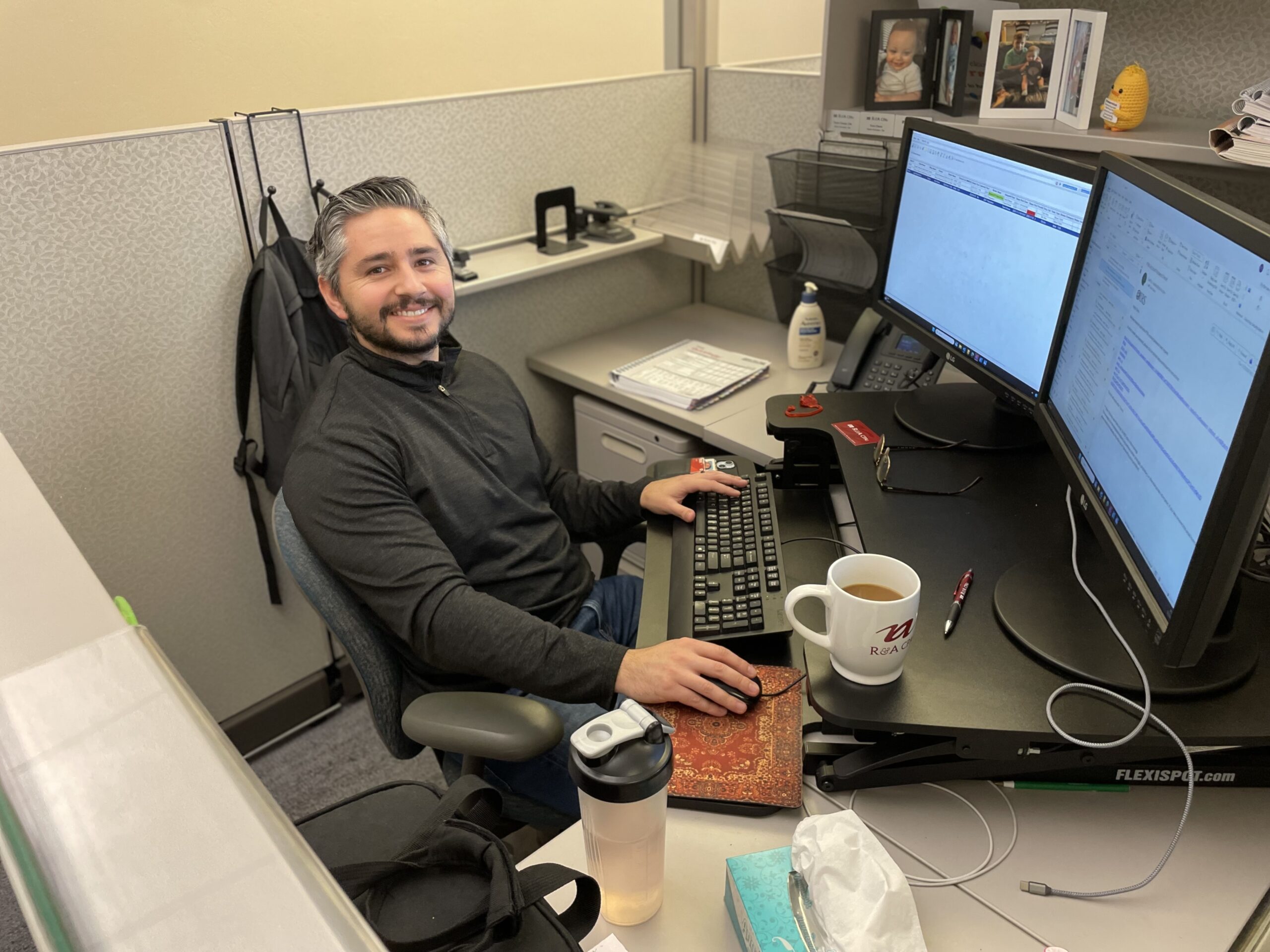 guy working on his desk