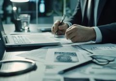 money laundering audit review in a legal office. featuring investigation and detail