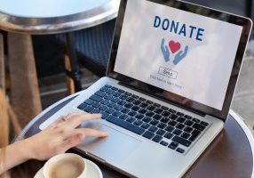 donate to charity, donation concept. give help by sending money to non profit and charity organizations.