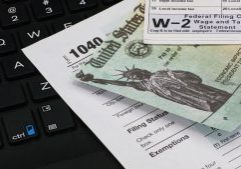 us irs internal revenue service income tax filing form 1040 with supporting documents.